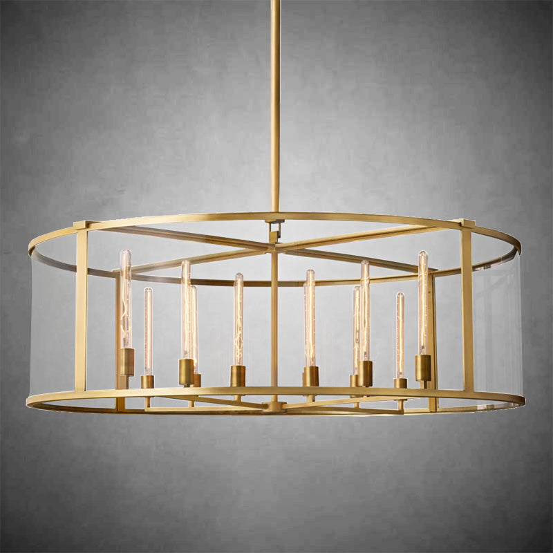 Baker Glass Lantern Modern Round Chandelier 33"44"55"