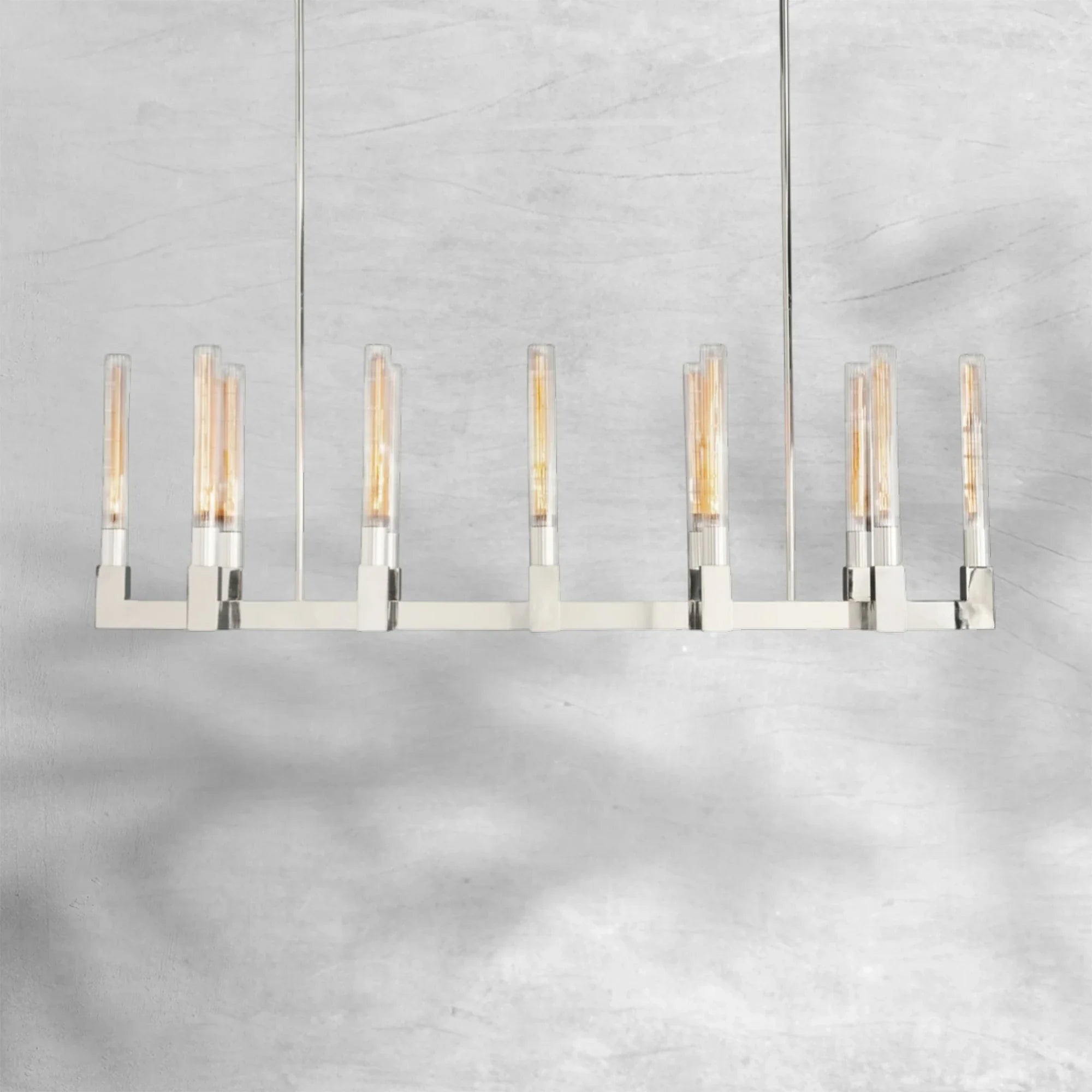 Cannel Glass Linear Chandelier 55"