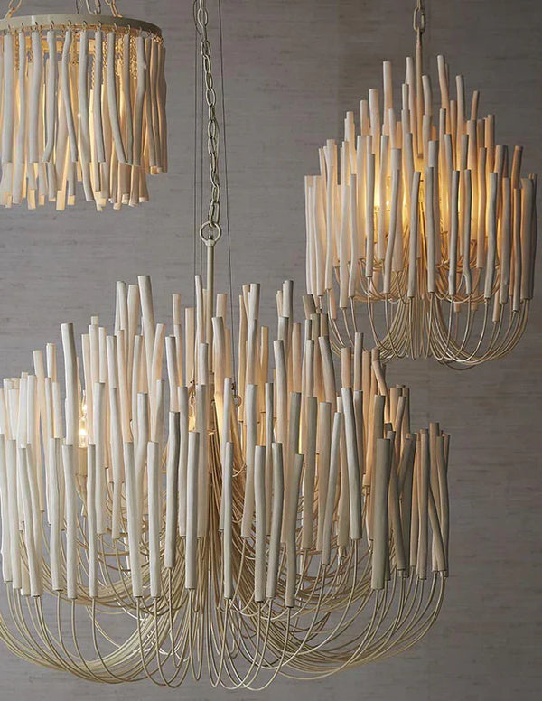 5/6-Light Modern Branch Modeling Chandelier in White or Black for Stylish Interiors-Chandeliers-Arialamps