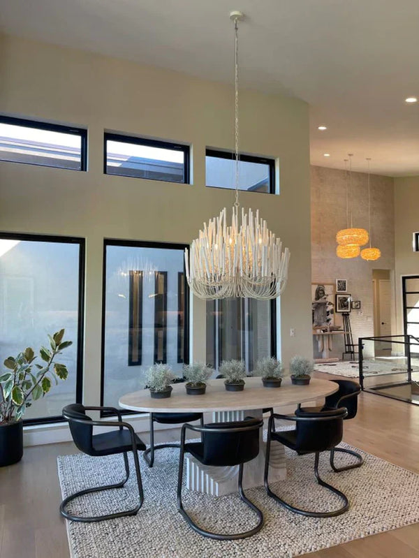 5/6-Light Modern Branch Modeling Chandelier in White or Black for Stylish Interiors-Chandeliers-Arialamps