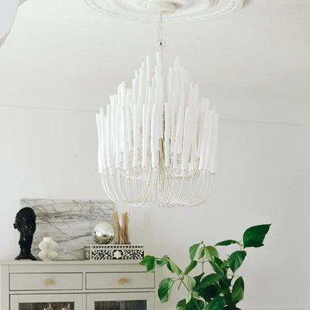 5/6-Light Modern Branch Modeling Chandelier in White or Black for Stylish Interiors-Chandeliers-Arialamps