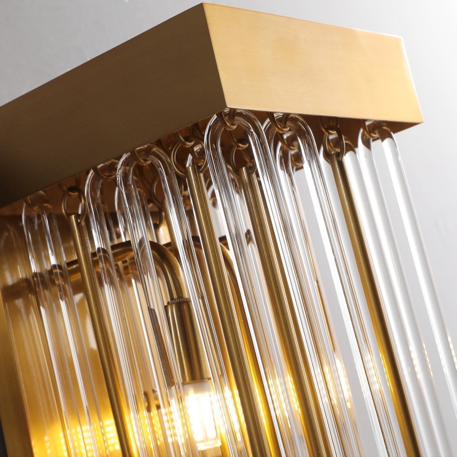 Candice Glass Brass Wall Sconce,Bedroom Wall Lamps Fixture