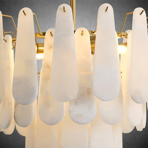 modern alabaster round pendant light