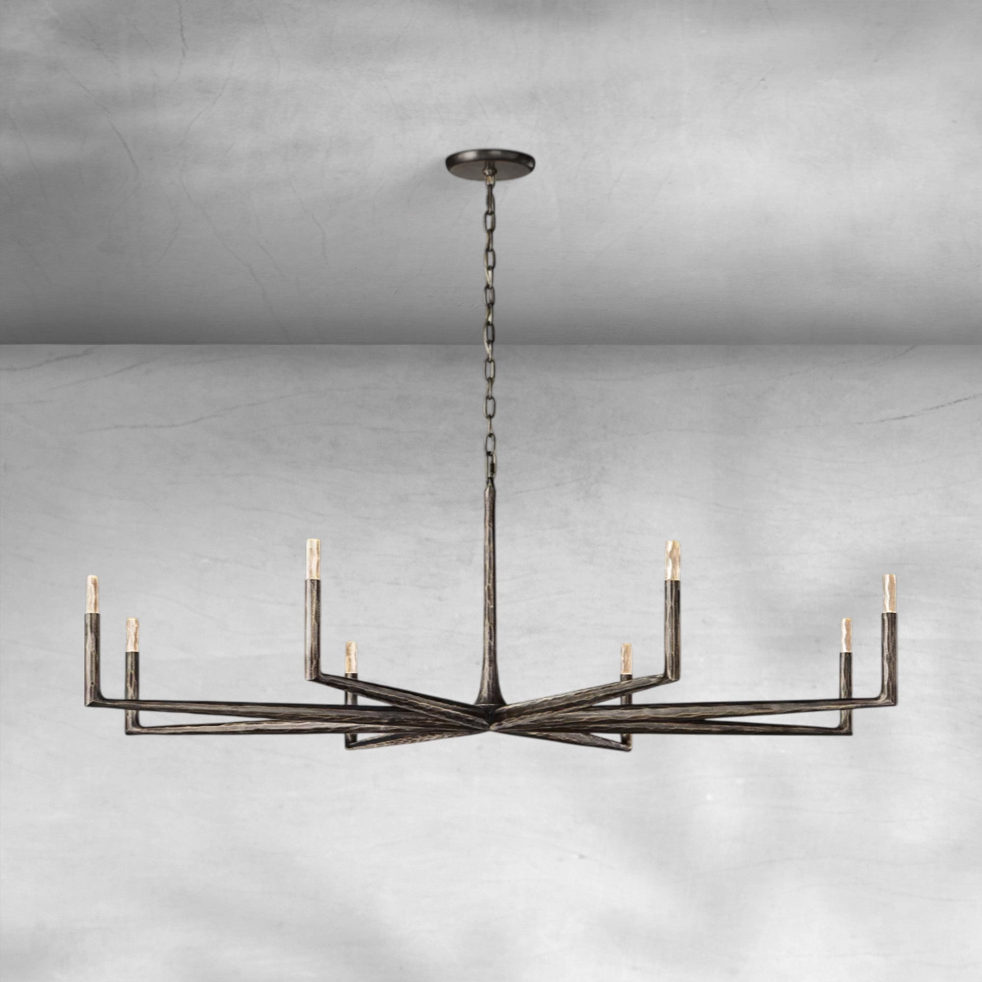 Thaddeas Forged Round Chandelier 36" 48” 60” 72”