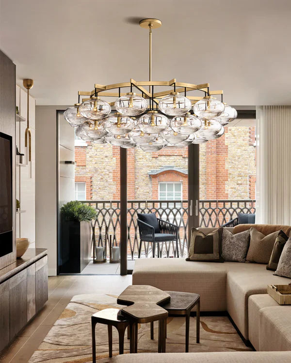 Cabrlet Clear Glass Round Chandelier 48"