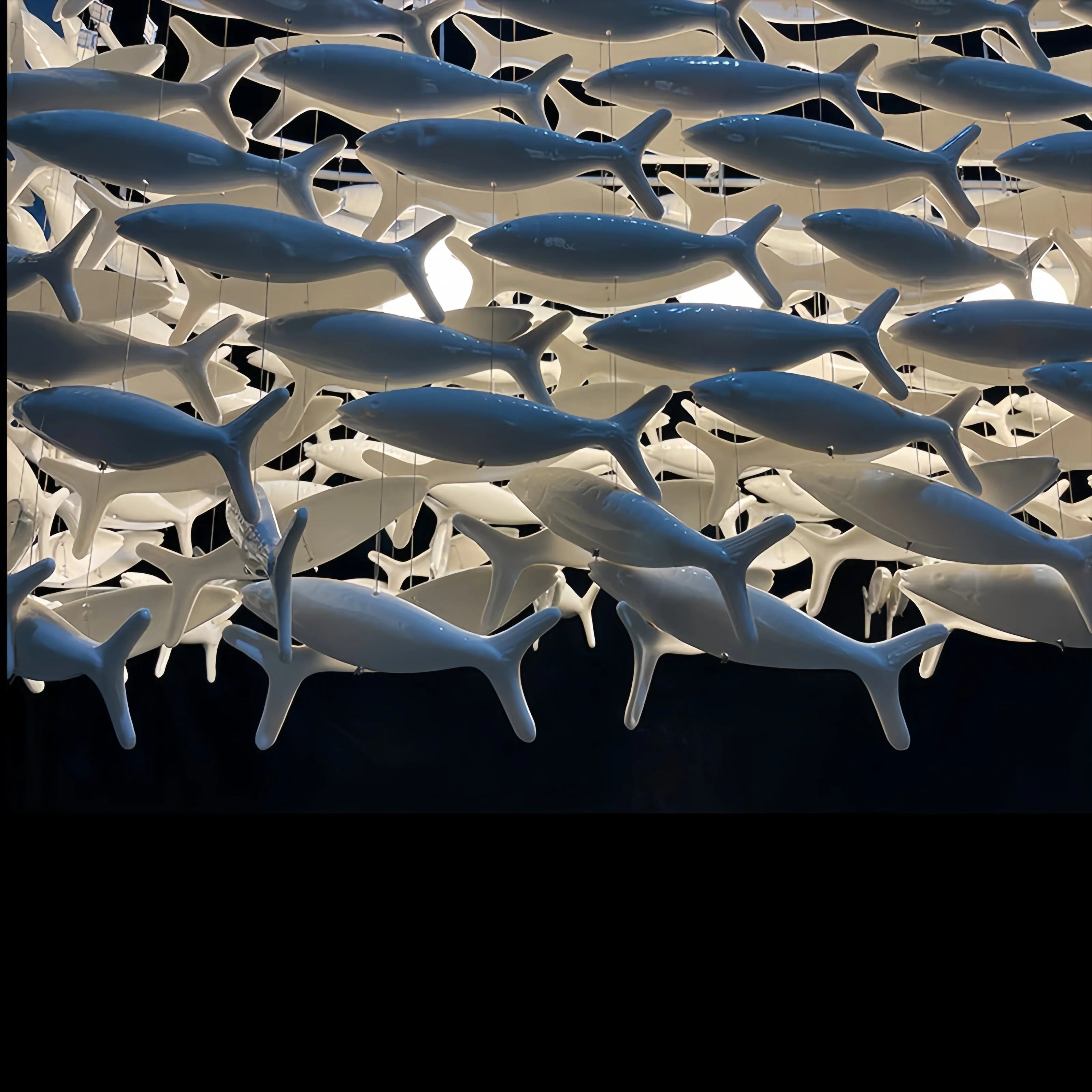 Artistic Porcelain Fish Chandelier – Unique Dining Room Lighting Fixture