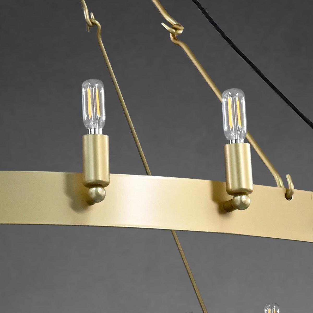 Camina Vintage Filament Two-Tier Round Chandelier 38"