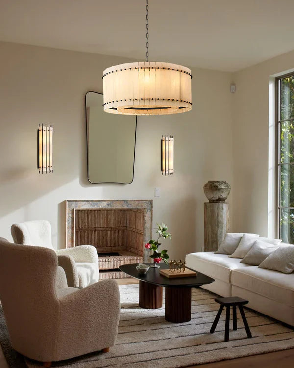 Sun Marcus Alabaster Round Chandelier