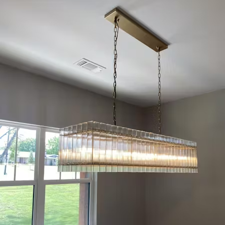 Sun Marcus Glass Rectangle Chandelier 54"