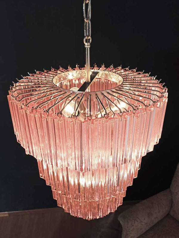 Murano Chandelier – 112 prisms – Pink