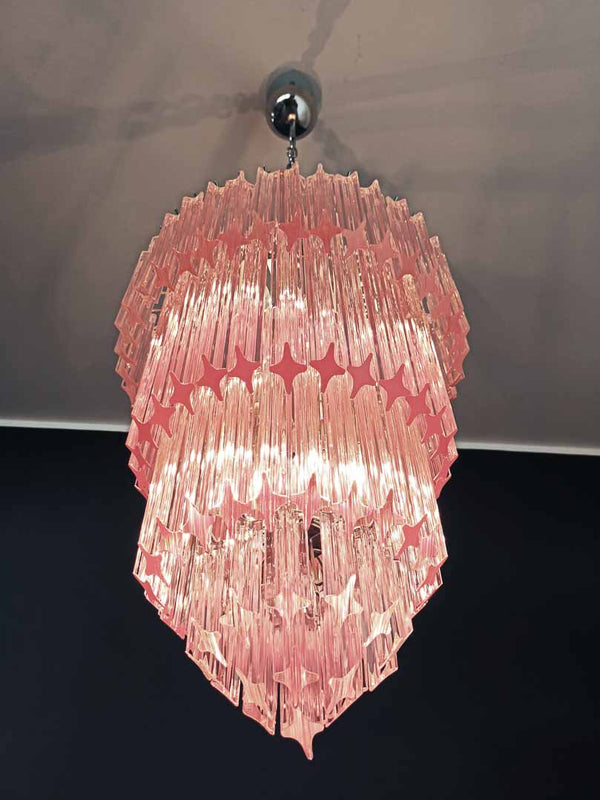 Murano Chandelier – 112 prisms – Pink