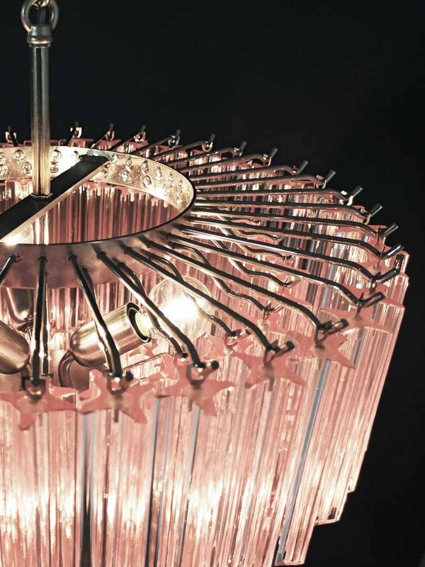 Murano Chandelier – 112 prisms – Pink