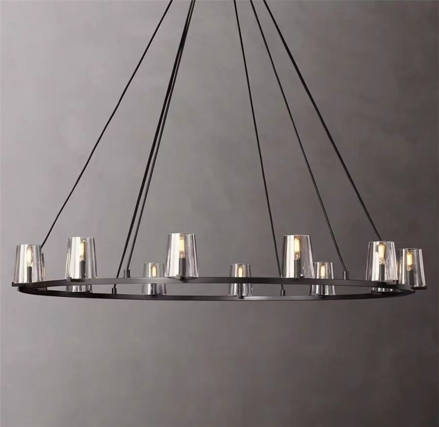 Paul Clear Glass Round Chandelier 36" 48" 60"