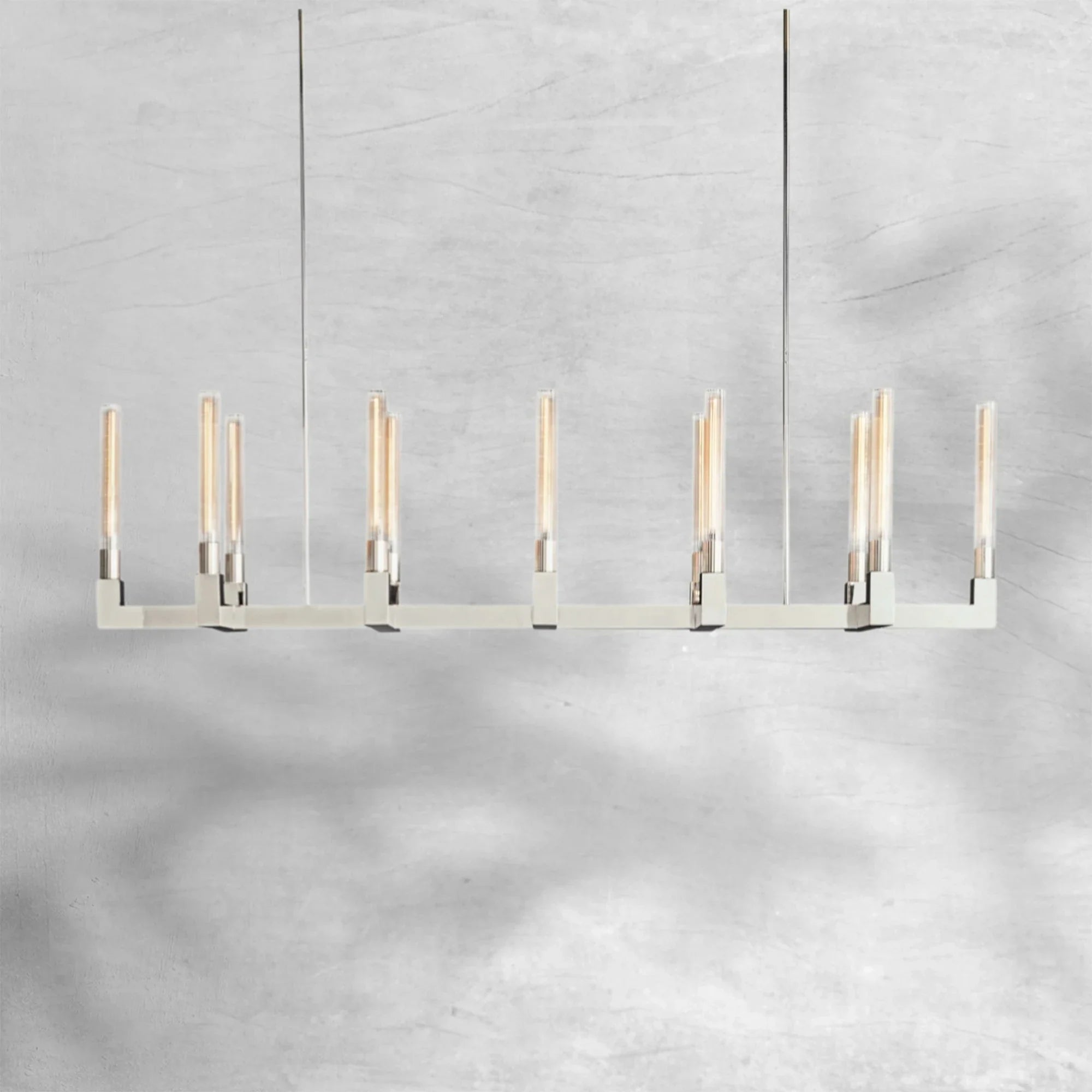 Cannel Glass Linear Chandelier 67"
