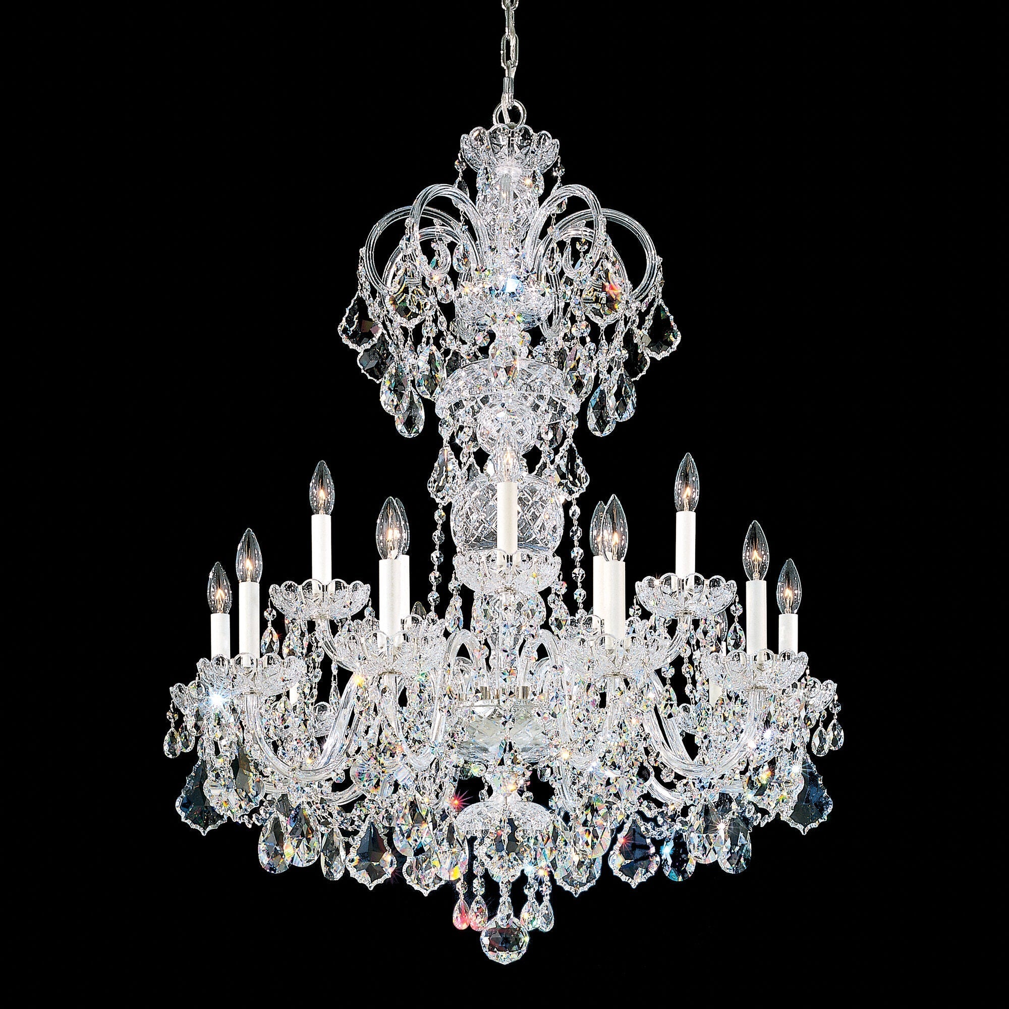 Olde World 15-light Crystal Chandelier 32"