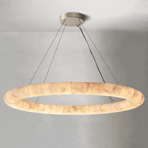 Rivaga Lisse Alabaster Round Chandelier 31" 41" 61"D - Arialamps