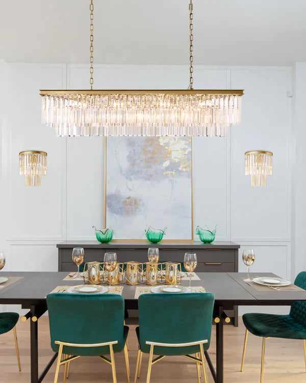 1920s Odaon Art Deco Rectangular Chandelier 40"