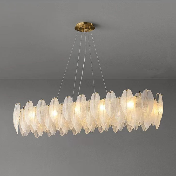 Aria Gilbert Feather rectangular Chandelier, Luxury Chandelie