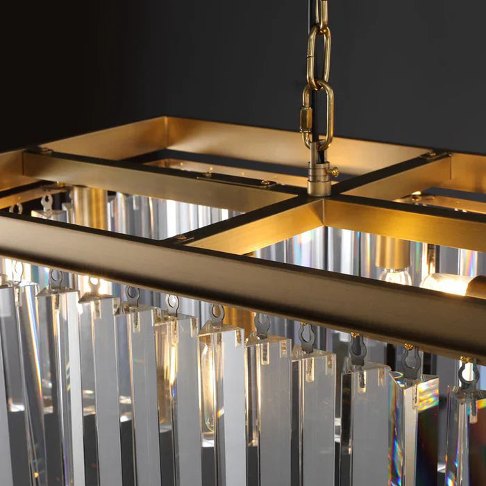 Rhysol Rectangular Crystal Chandelier 49"