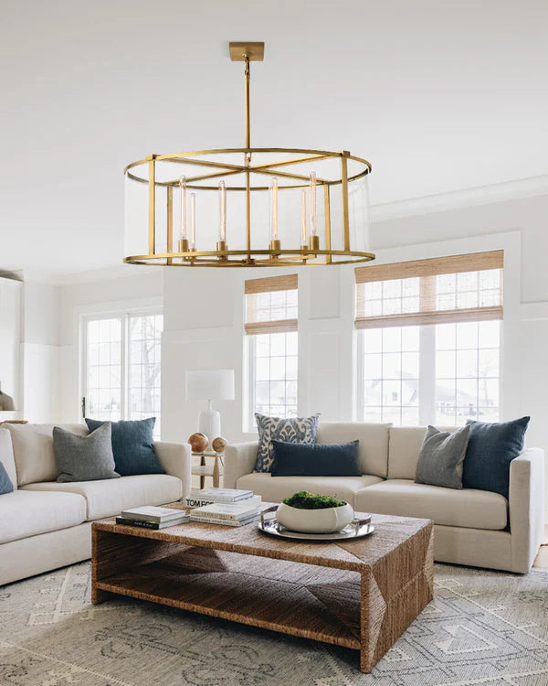 Baker Glass Lantern Modern Round Chandelier 33"44"55"