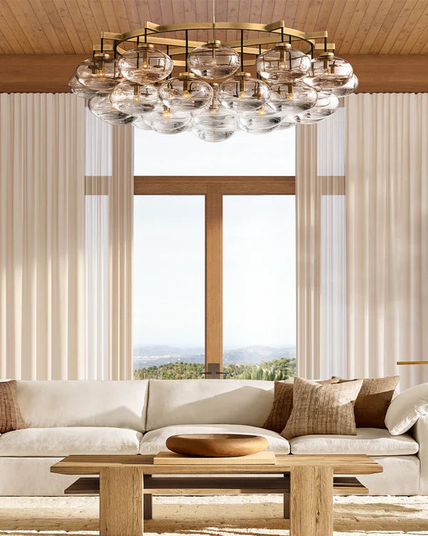 Cabrlet Clear Glass Round Chandelier 48"