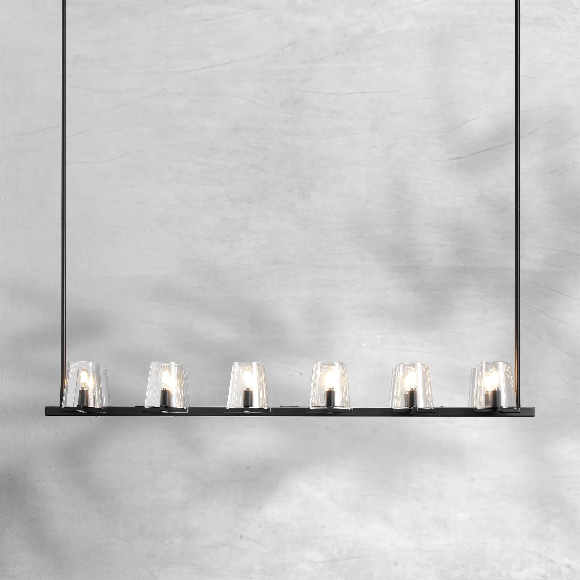 Paricia Glass Linear Chandelier 49"60"