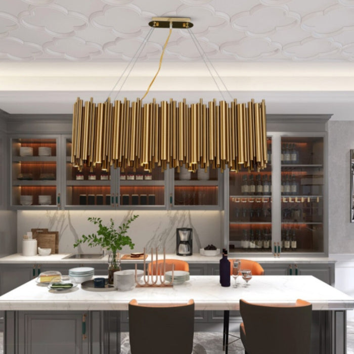 Aria Dora Rectangle Dining Room Chandelier Gold