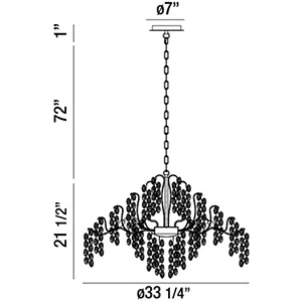 Campobasso 11-Light 33" Chandelier, Gold Finish