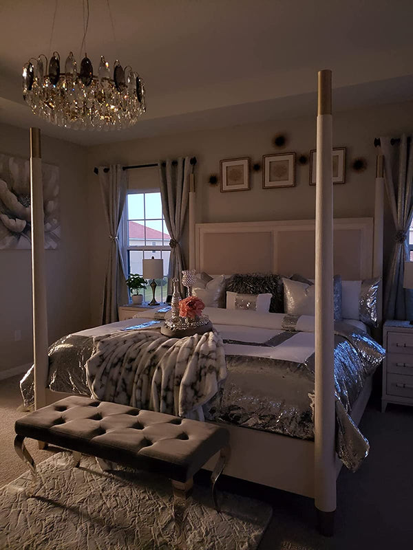 Luxurious K9 Crystal Chandelier Modern Ceiling Light Fixtures Set for Living Room/Dining Room