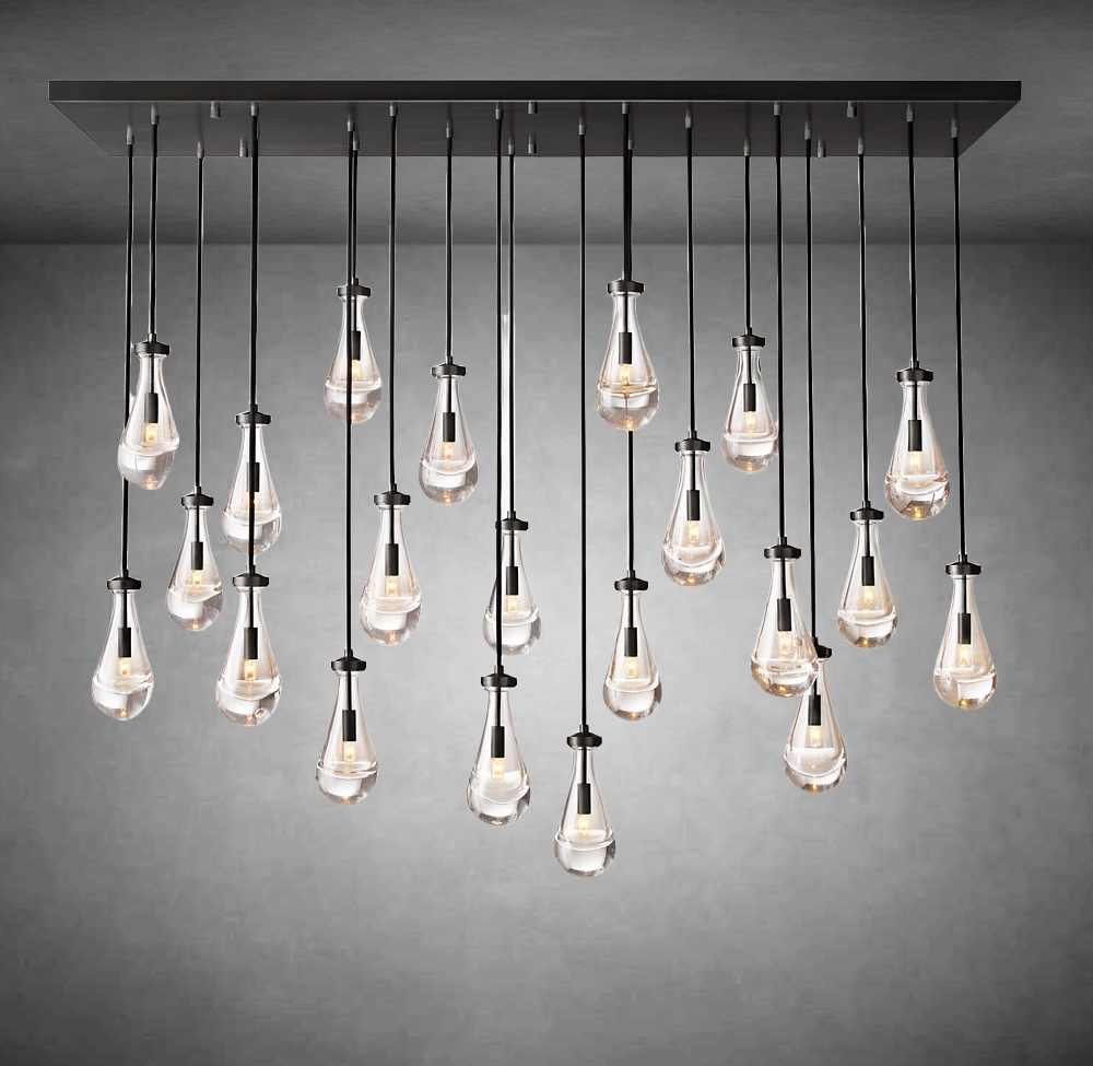 Raindrop Rectangular Chandelier 54" 72"