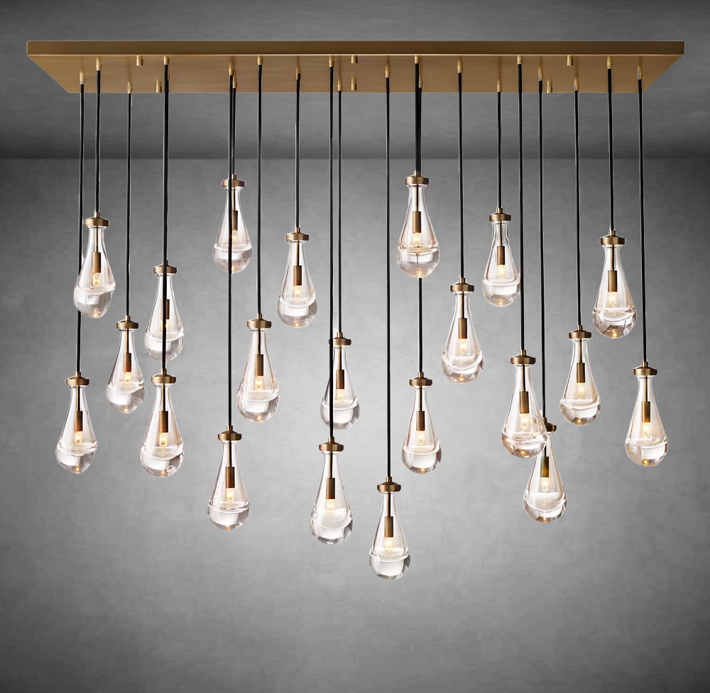Raindrop Rectangular Chandelier 54" 72"