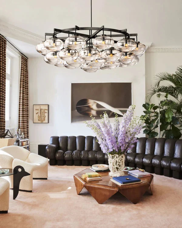 Cabrlet Clear Glass Round Chandelier 48"