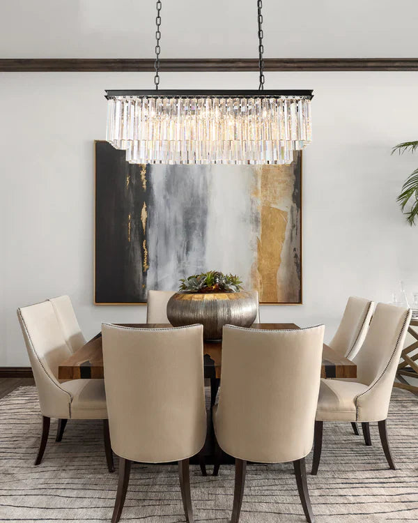 1920s Odaon Art Deco Rectangular Chandelier 40"