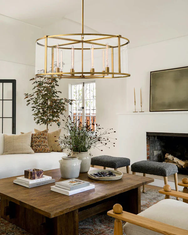 Baker Glass Lantern Modern Round Chandelier 33"44"55"