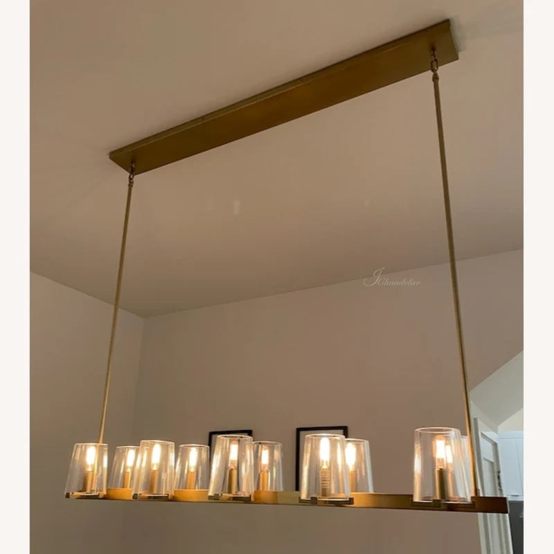Paricia Glass Linear Chandelier 49"60"
