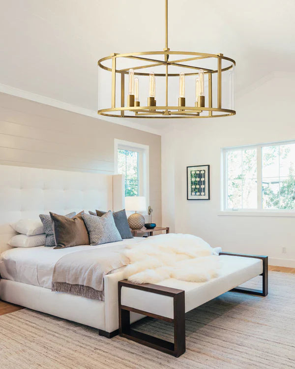 Baker Glass Lantern Modern Round Chandelier 33"44"55"