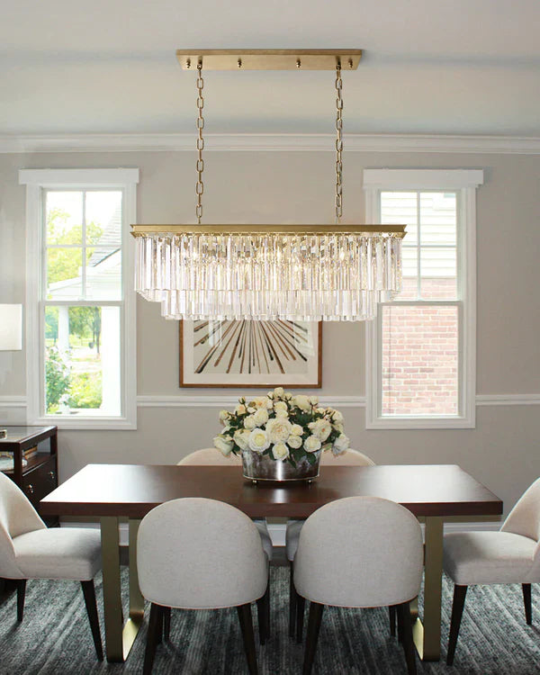 1920s Odaon Art Deco Rectangular Chandelier 40"