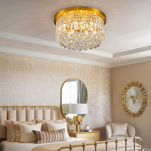 9 Light Modern Crystal Raindrop Chandelier Lighting Flush Mount