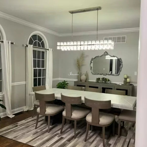 Arcachen Crystal Rectangular Chandelier 72"