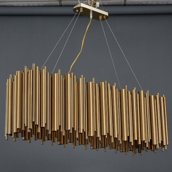 Aria Dora Rectangle Dining Room Chandelier Gold