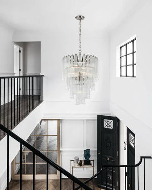 9 Light 20" Wide LED Lorelei Round Tiered Chandelier in Black Chain use for dining room American chandelier