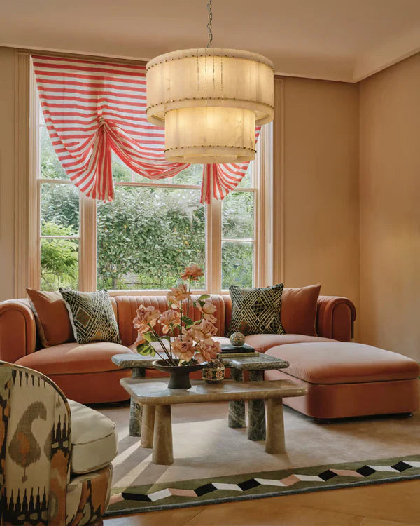 Sun Marcus Alabaster Round Tiered Chandelier