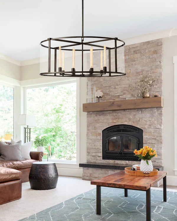 Baker Glass Lantern Modern Round Chandelier 33"44"55"