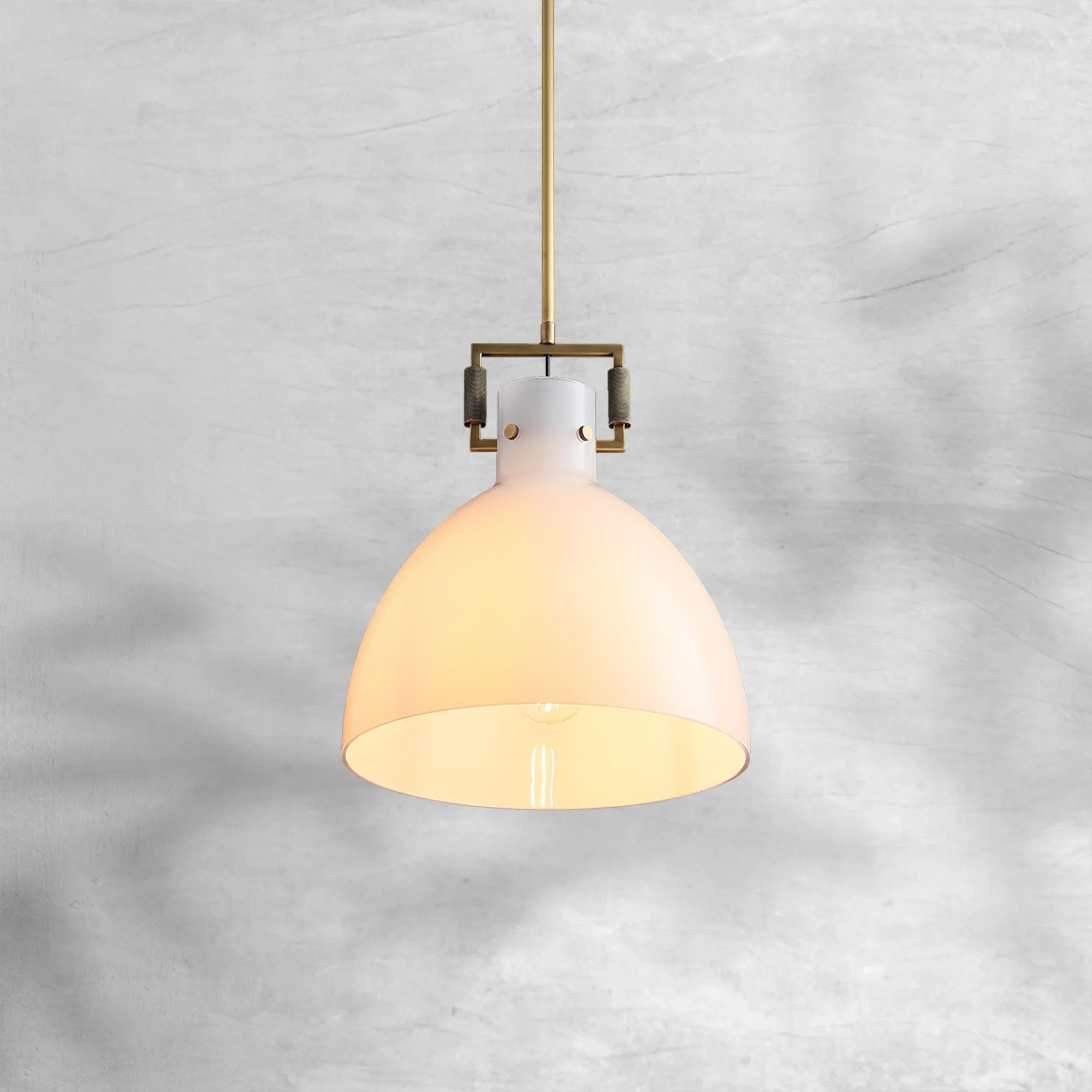 Machine Milk Glass Cloche Pendant 10"14"18"
