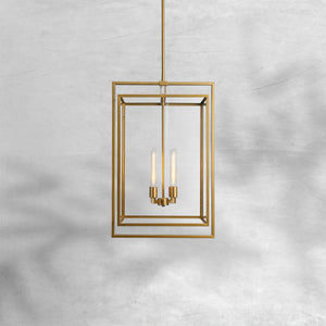 Baker Glass Lantern Modern Pendant 26"34" - Arialamps