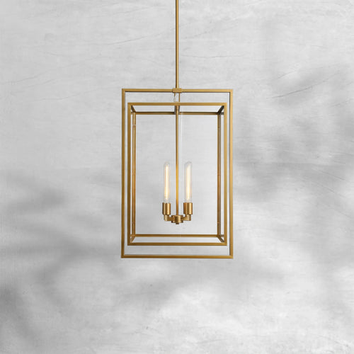 Baker Glass Lantern Modern Pendant 26"34" - Arialamps