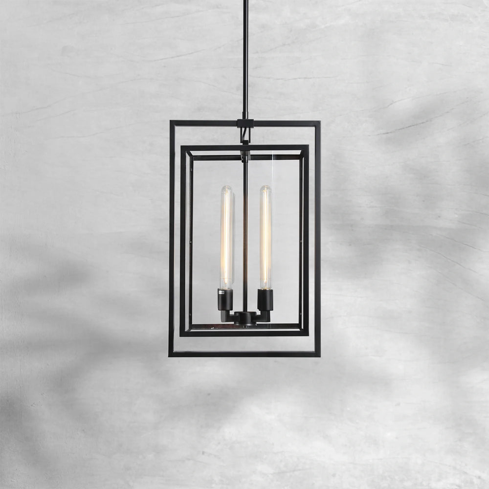 Baker Glass Lantern Modern Pendant 26"34" - Arialamps