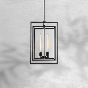 Baker Glass Lantern Modern Pendant 26"34" - Arialamps
