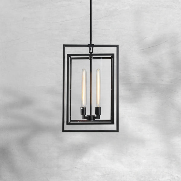 Baker Glass Lantern Modern Pendant 26"34" - Arialamps
