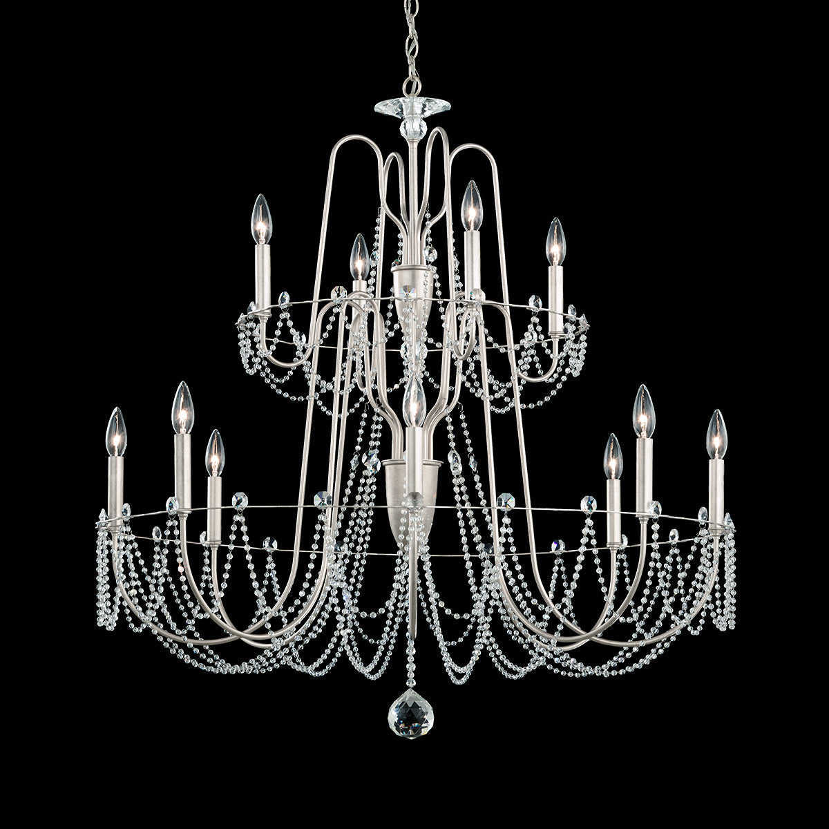 Esmeralda 2-Tier Crystal Chandelier 37"